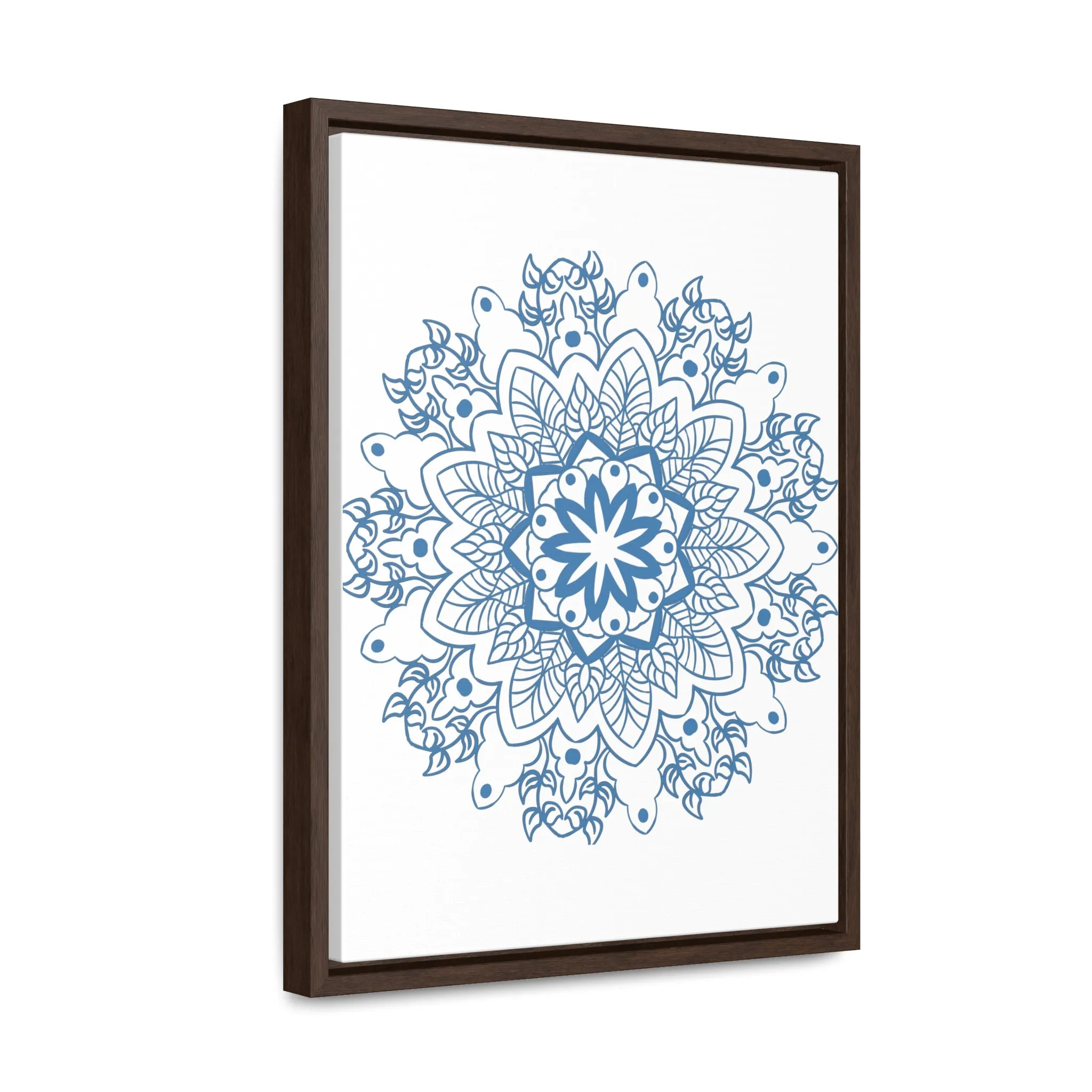 Mandala Handmade Art in Steel Blue - Vertical Frame and Gallery Canvas Wraps