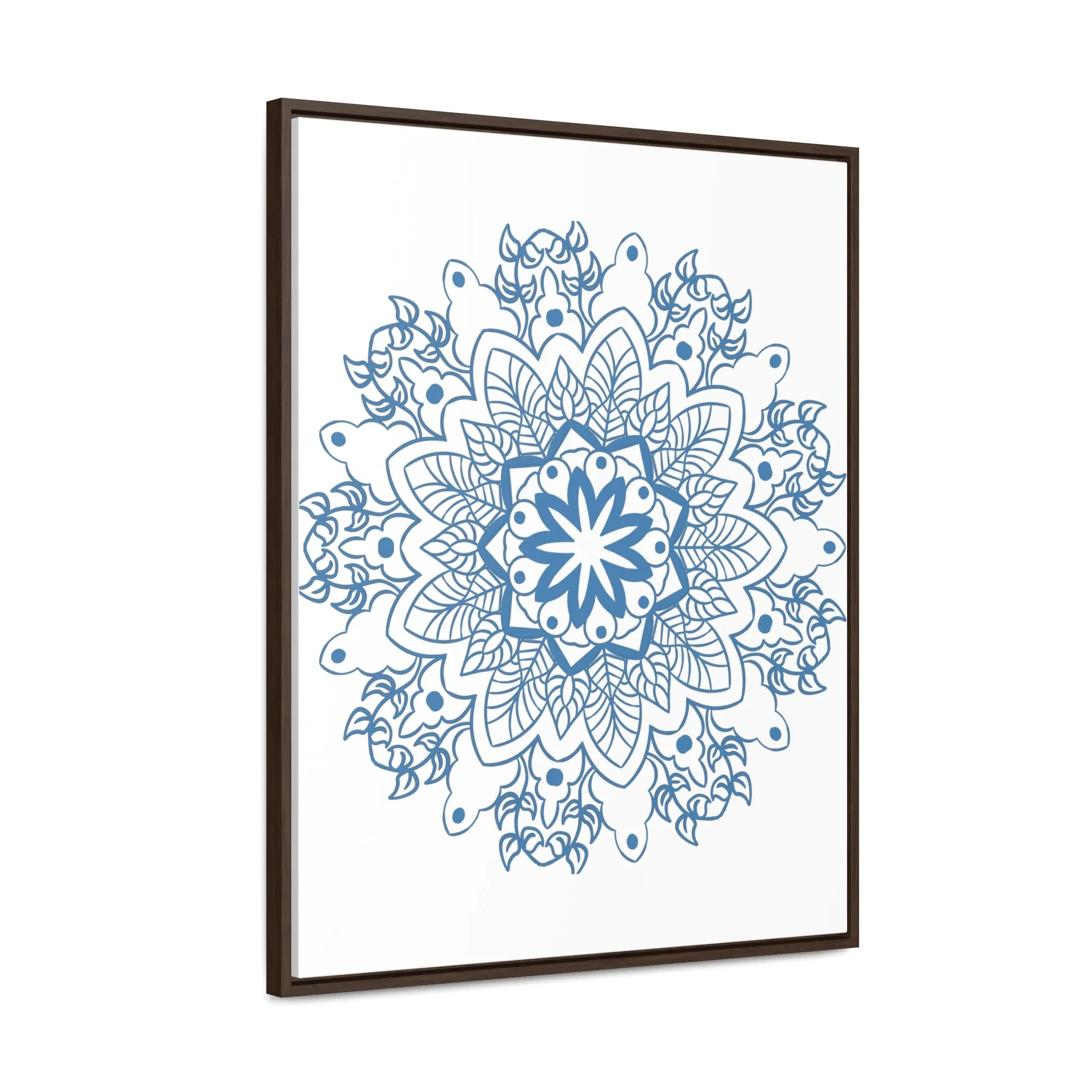 Mandala Handmade Art in Steel Blue - Vertical Frame and Gallery Canvas Wraps