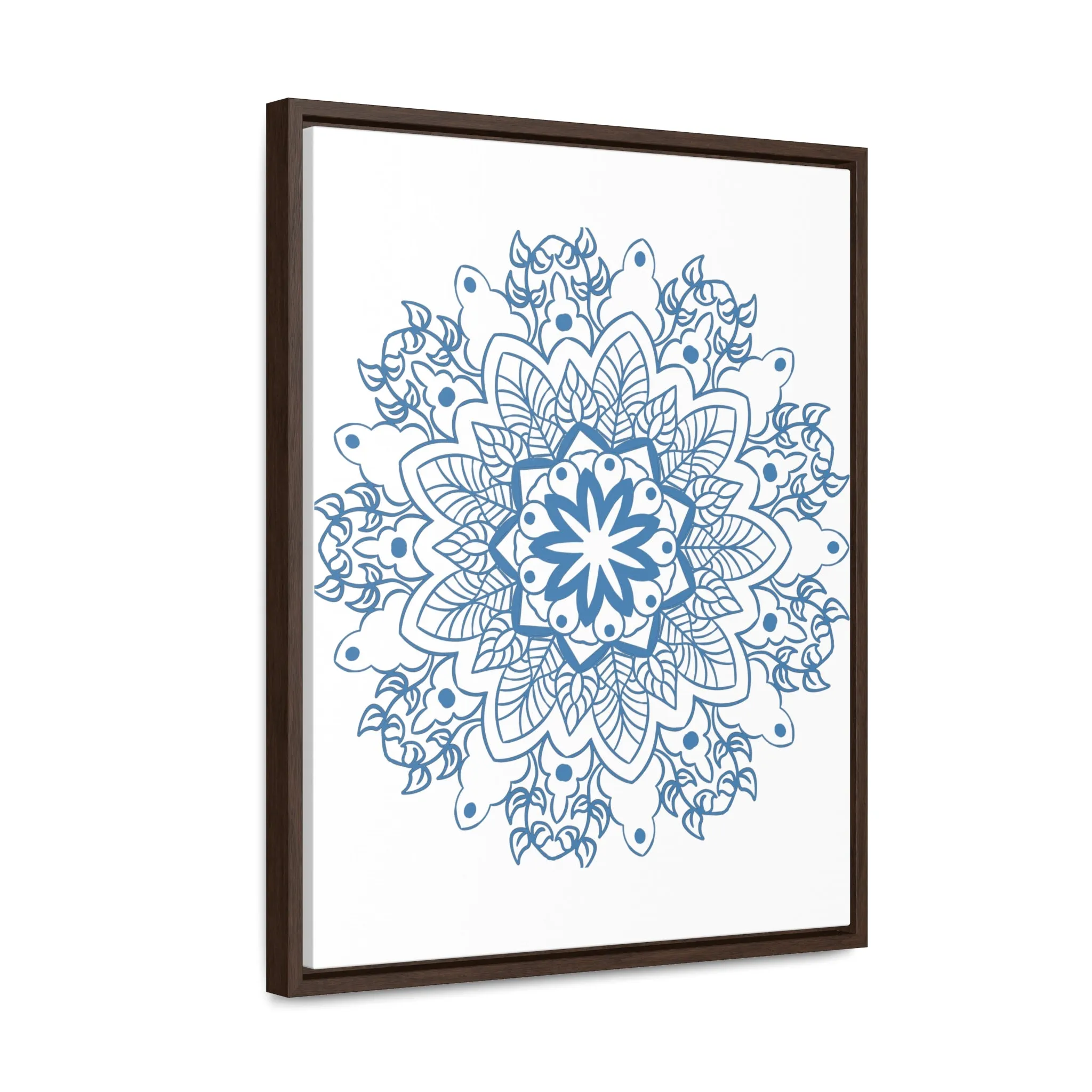 Mandala Handmade Art in Steel Blue - Vertical Frame and Gallery Canvas Wraps