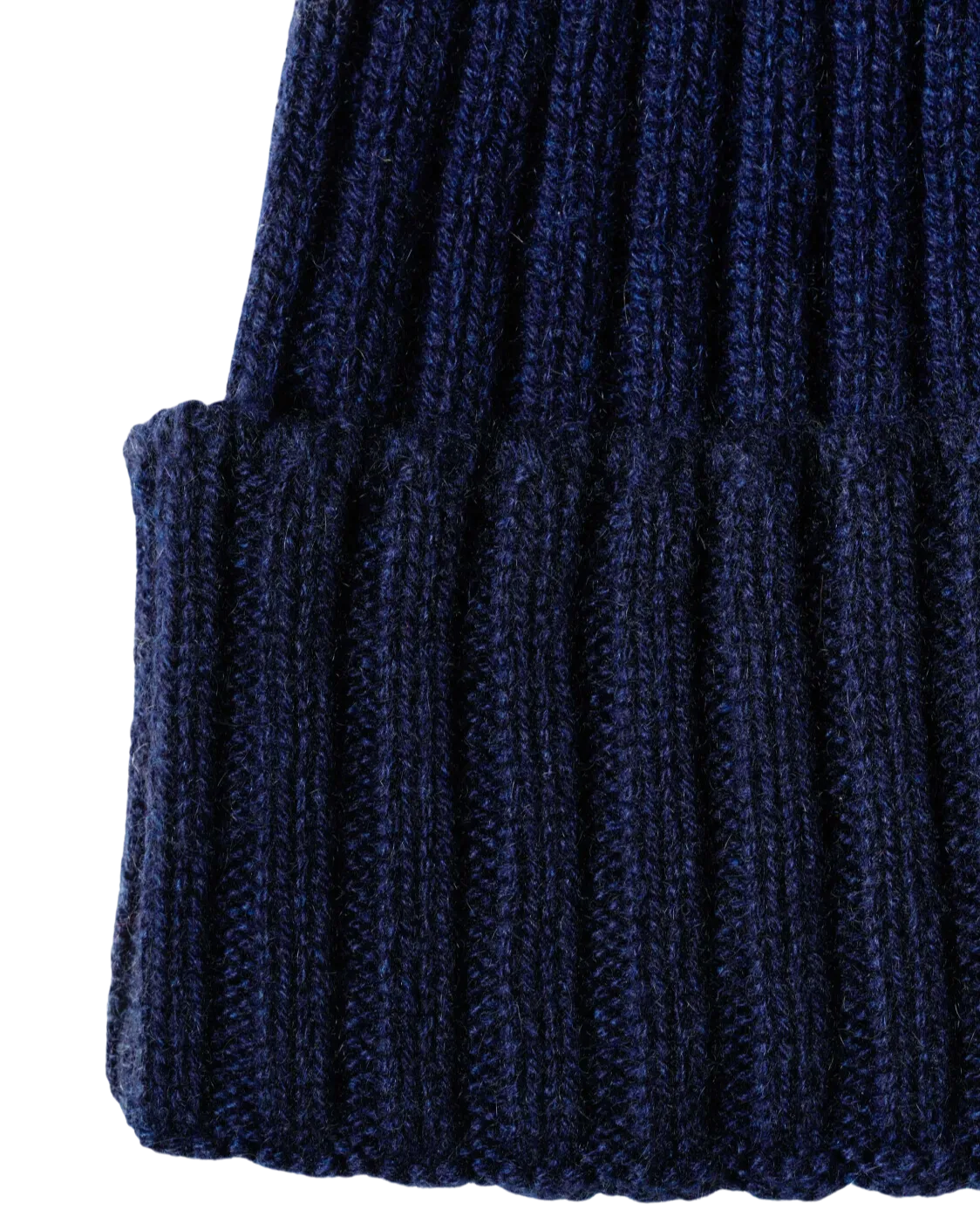Pure Cashmere Ribbed Hat Blue