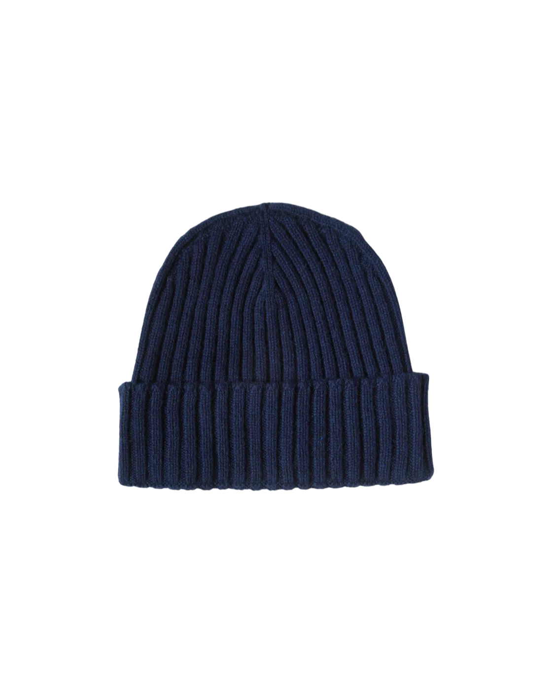 Pure Cashmere Ribbed Hat Blue