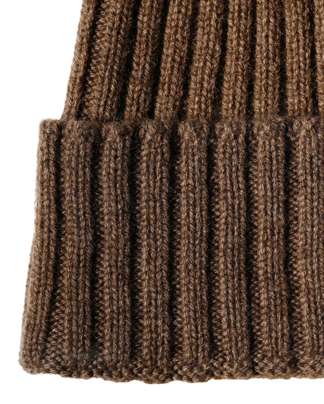 Pure Cashmere Ribbed Hat Brown