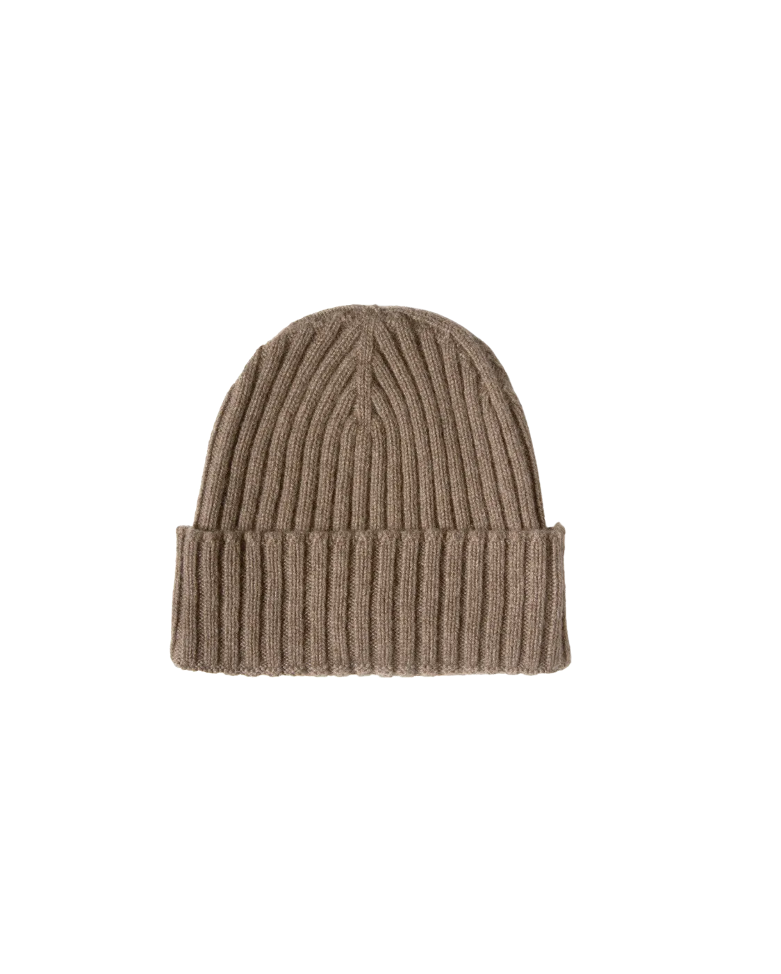 Pure Cashmere Ribbed Hat Brown