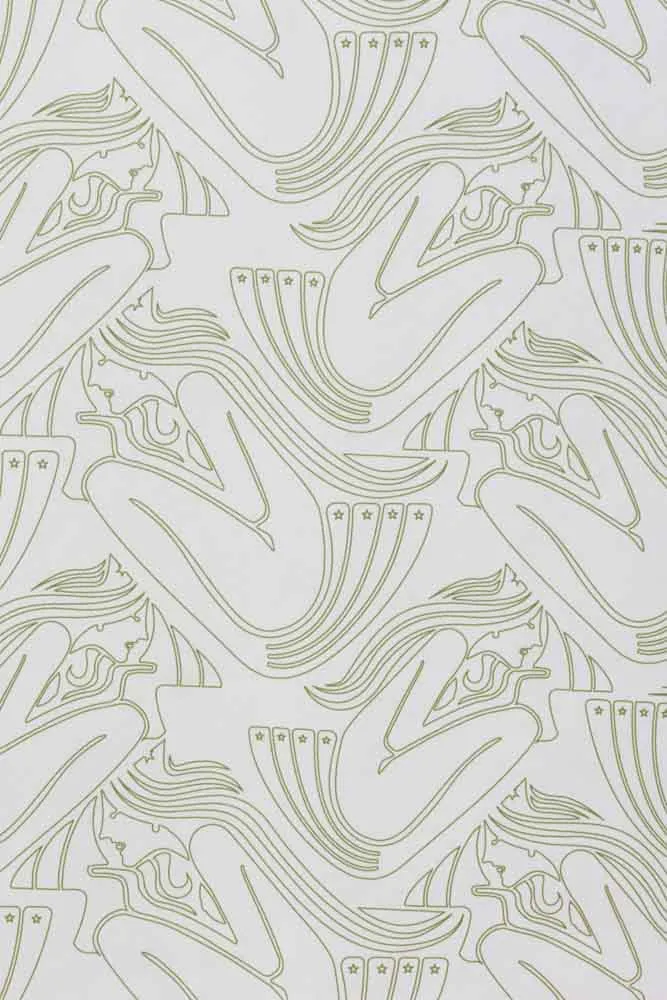 Rockett St George Deco Nymph Parchment Wallpaper