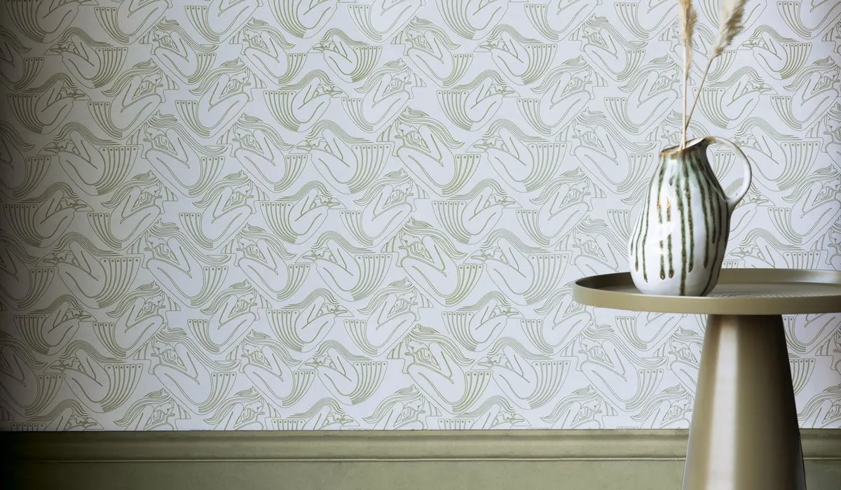 Rockett St George Deco Nymph Parchment Wallpaper