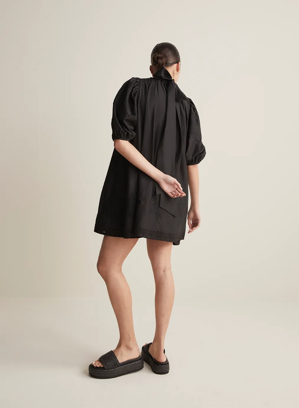 Romy Cotton Silk Mini Smock Dress