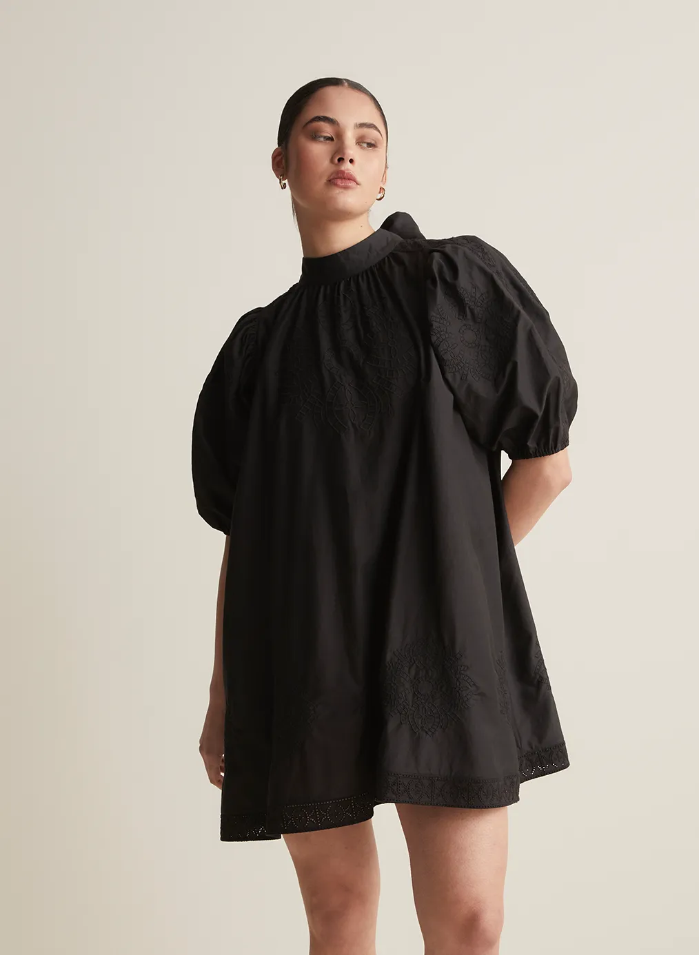 Romy Cotton Silk Mini Smock Dress