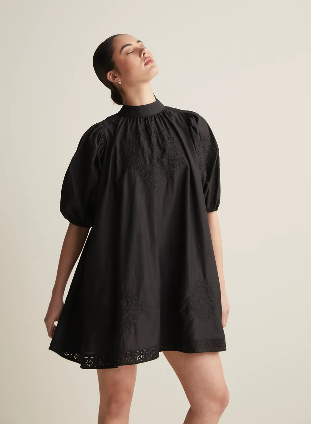 Romy Cotton Silk Mini Smock Dress