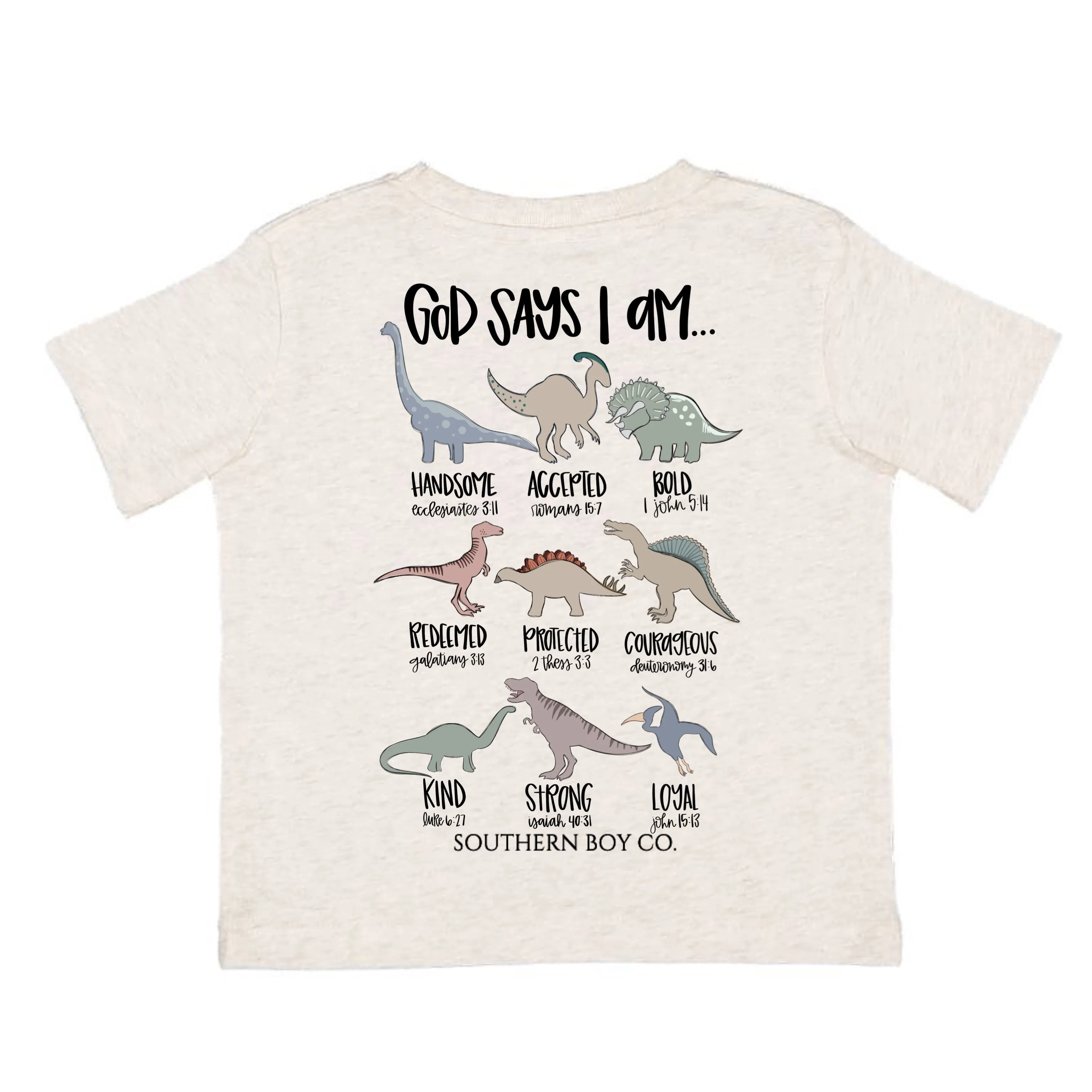 (SHORT) Dinosaur God Says I Am Short Sleeve Kids Tee
