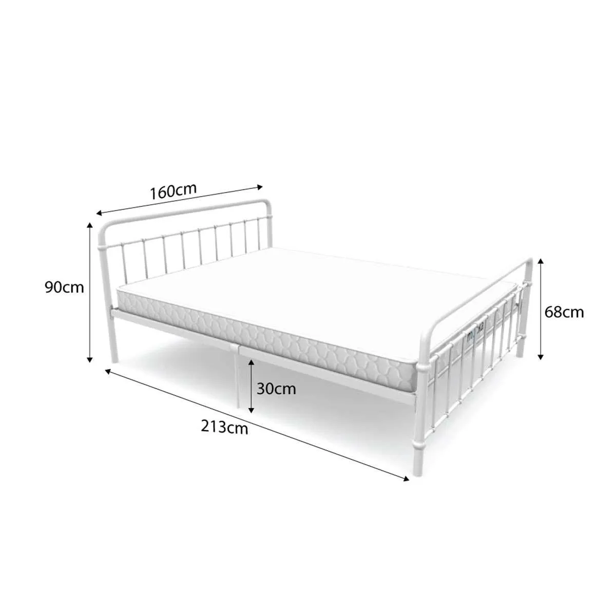 Sonata Queen Bed - White
