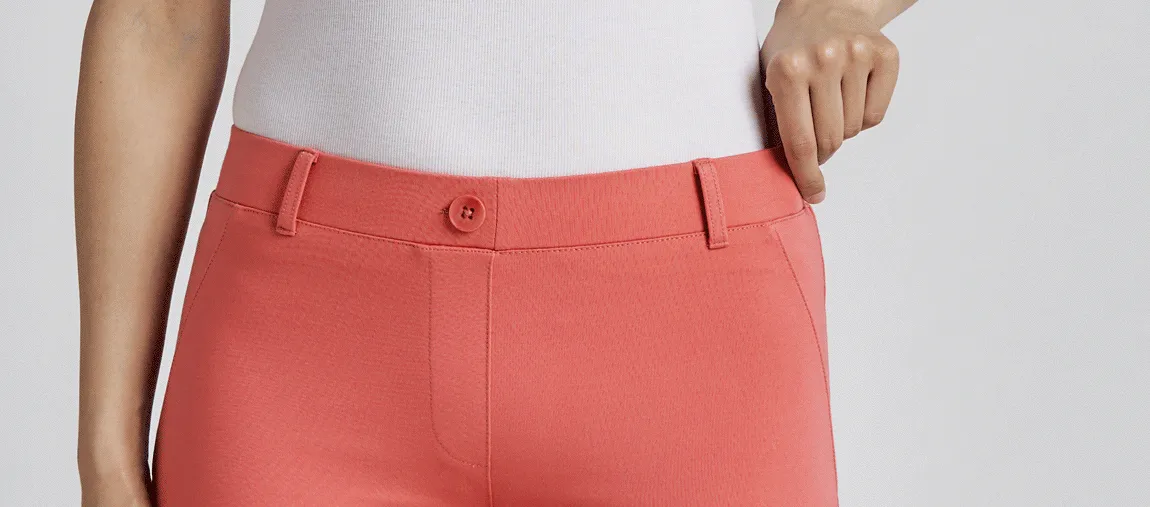 Straight-Leg Two-Pocket Dress Pant Yoga Pants (Flamingo)