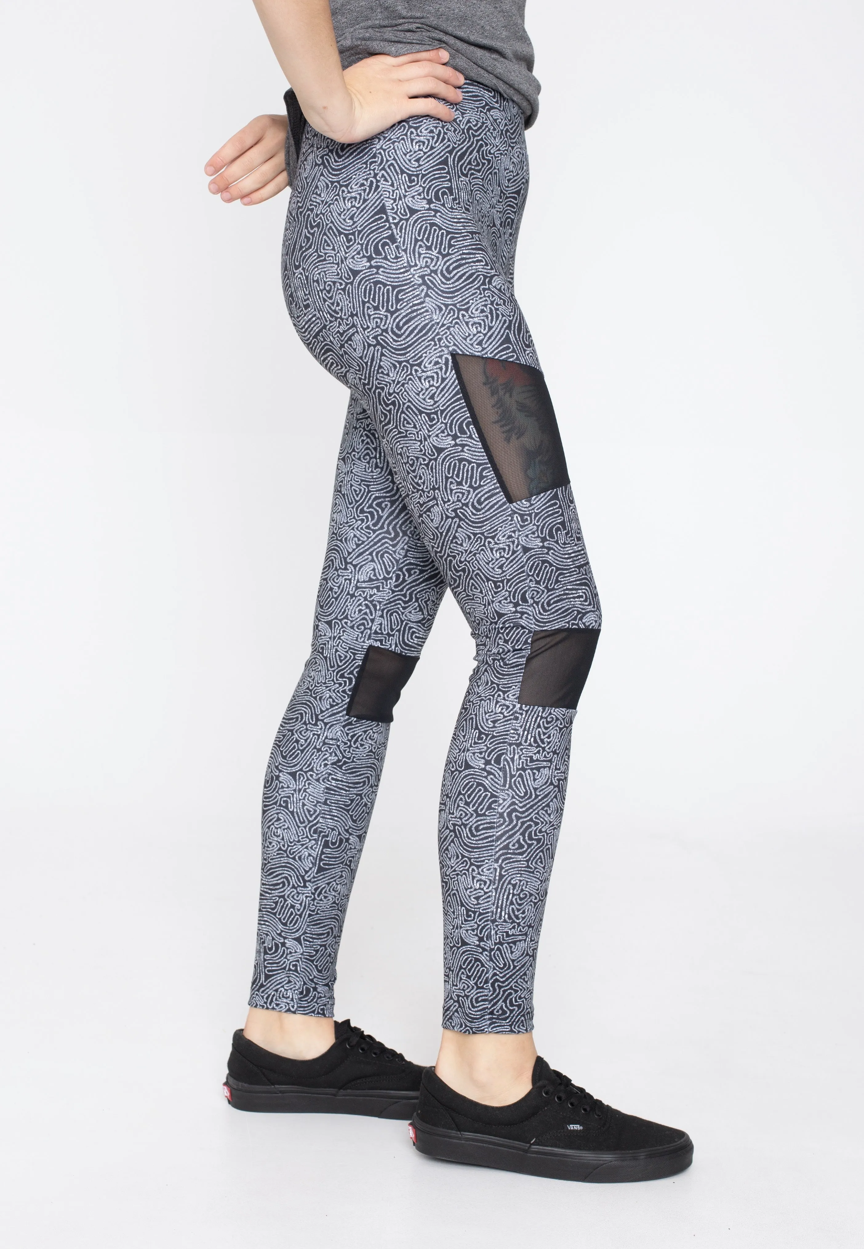Urban Classics - Tech Mesh AOP Blackzen - Leggings