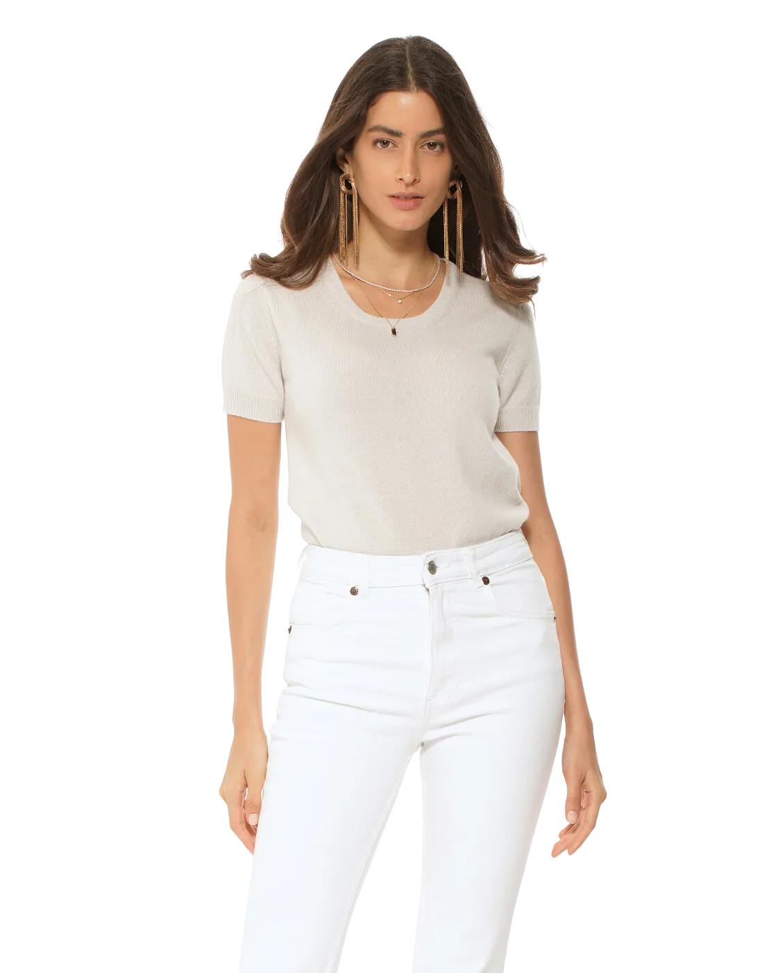 Women's Pure Cashmere T-Shirt Brown