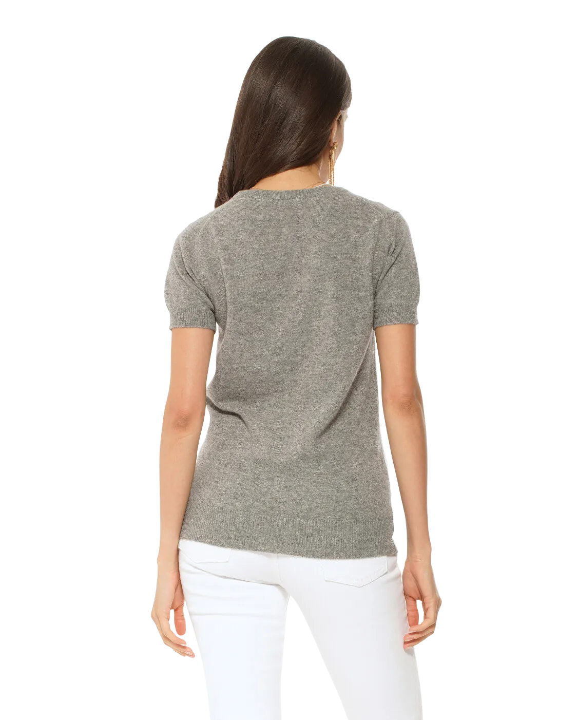 Women's Pure Cashmere T-Shirt Medium Grey